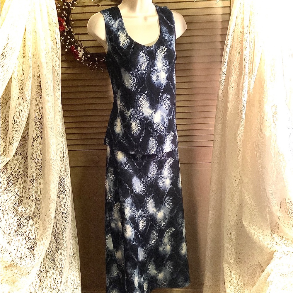 Impressions of California 2 pc Tank Top long Skirt set Med wear several ways